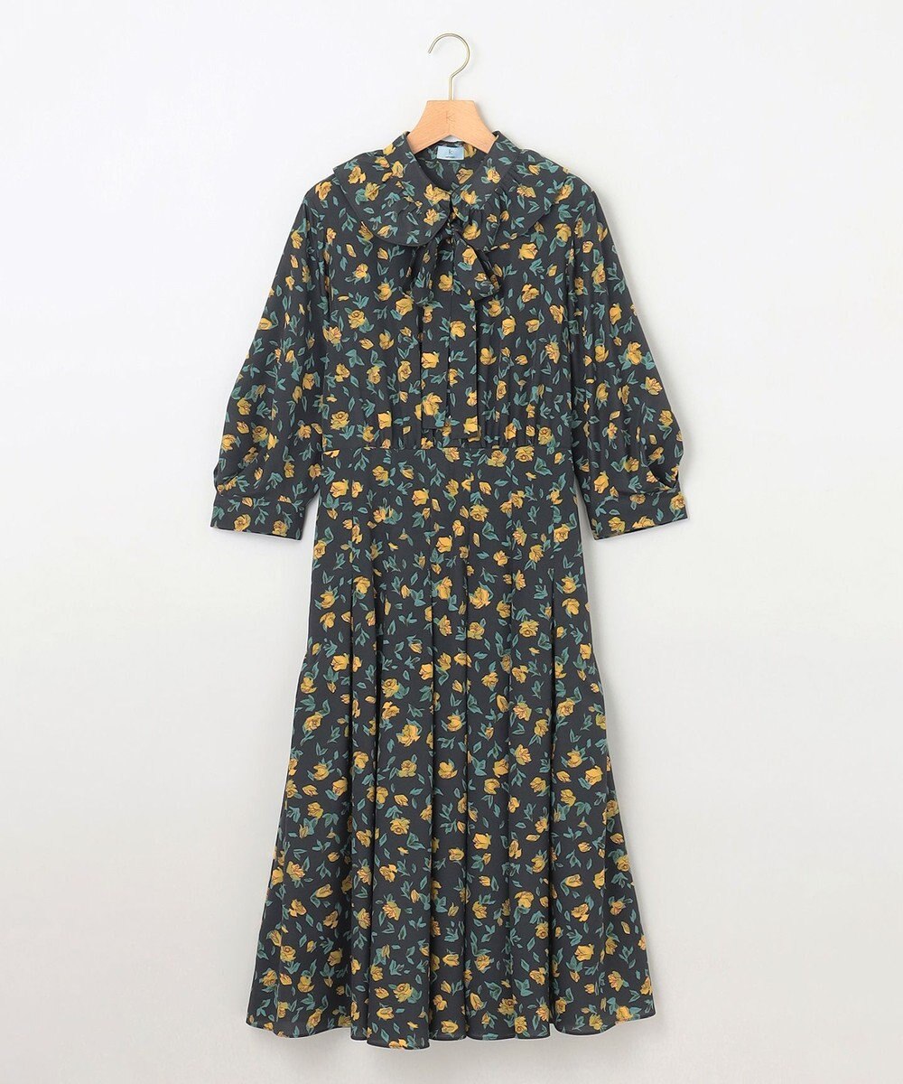 組曲 カッティングローズプリント ワンピース 