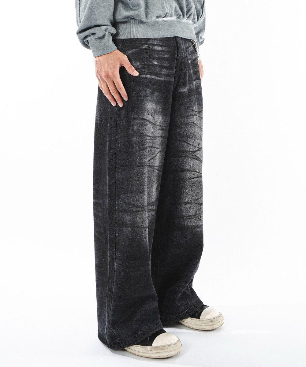 WEGO 【ユニセックス着用ITEM】スーパーバギーダーティデニムパンツ 