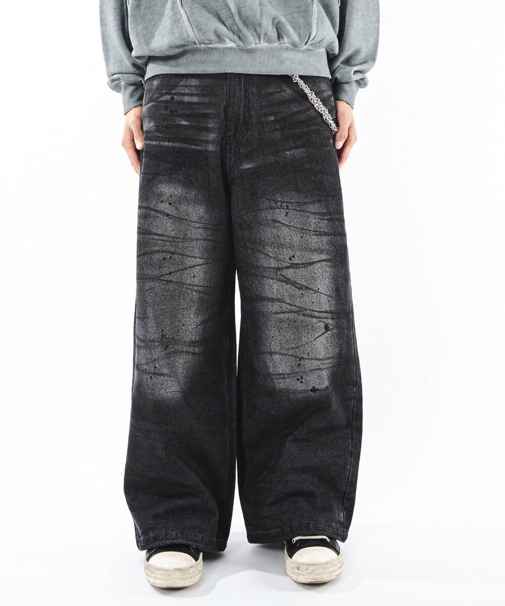 WEGO 【ユニセックス着用ITEM】スーパーバギーダーティデニムパンツ 