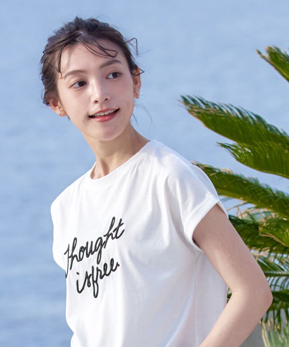 Tiaclasse 【洗える】立体刺繍ロゴTシャツカットソー 