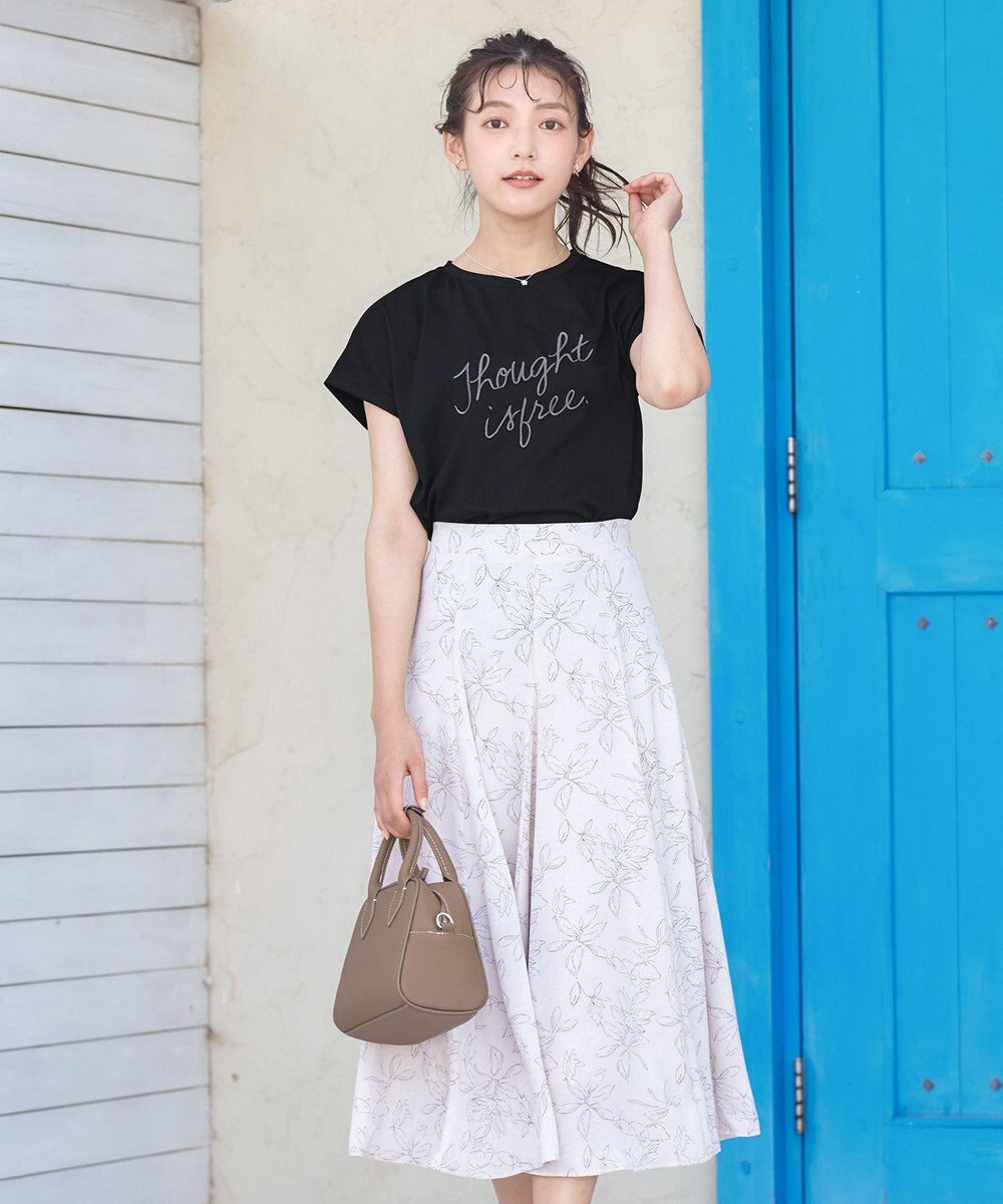 Tiaclasse 【洗える】立体刺繍ロゴTシャツカットソー 