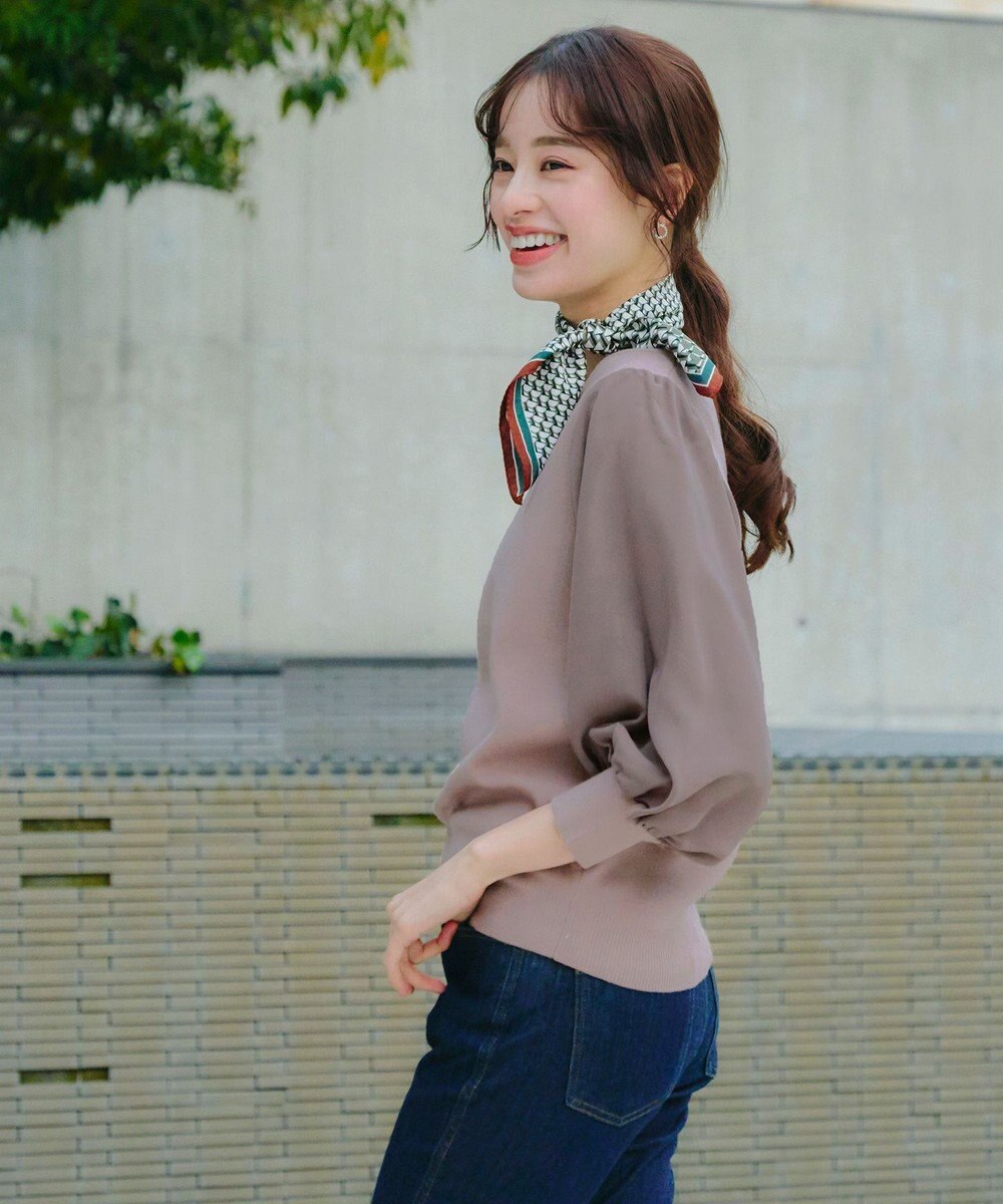 Tiaclasse L 【新色追加・洗える】異素材パフ袖トップス 