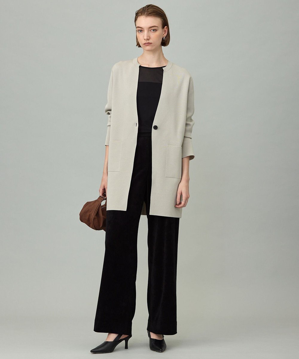 ICB 【洗える】 アセテートミラノ ロングカーディガン 