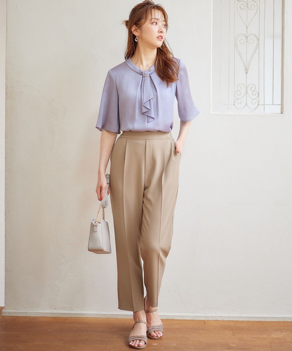 ANY SIS 【洗える】メタルパーツボウタイ ブラウス 