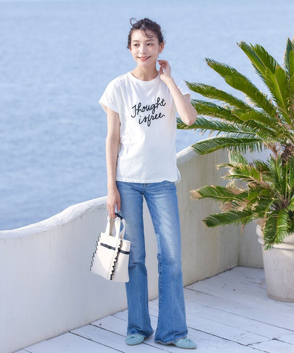 Tiaclasse 【洗える】立体刺繍ロゴTシャツカットソー 