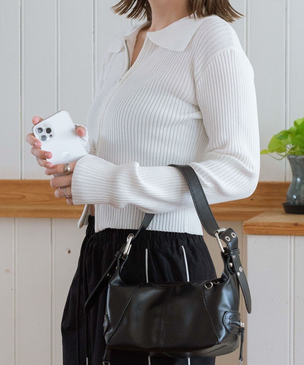 WEGO Wジップコンパクトニットカーデ 