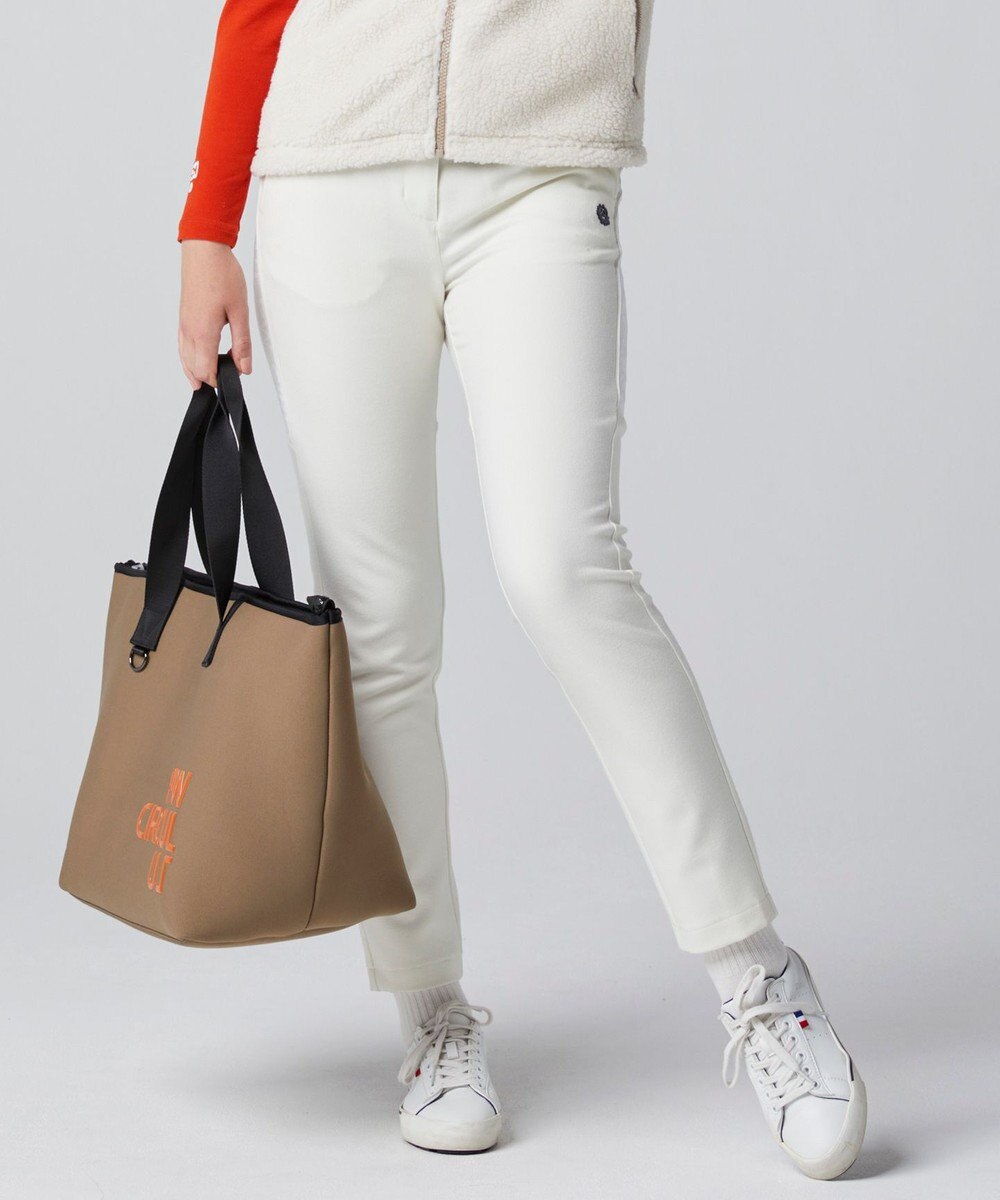 PW CIRCULUS 【WOMEN】【洗える/帯電防止/ストレッチ】ロゴ サイドライン パンツ 