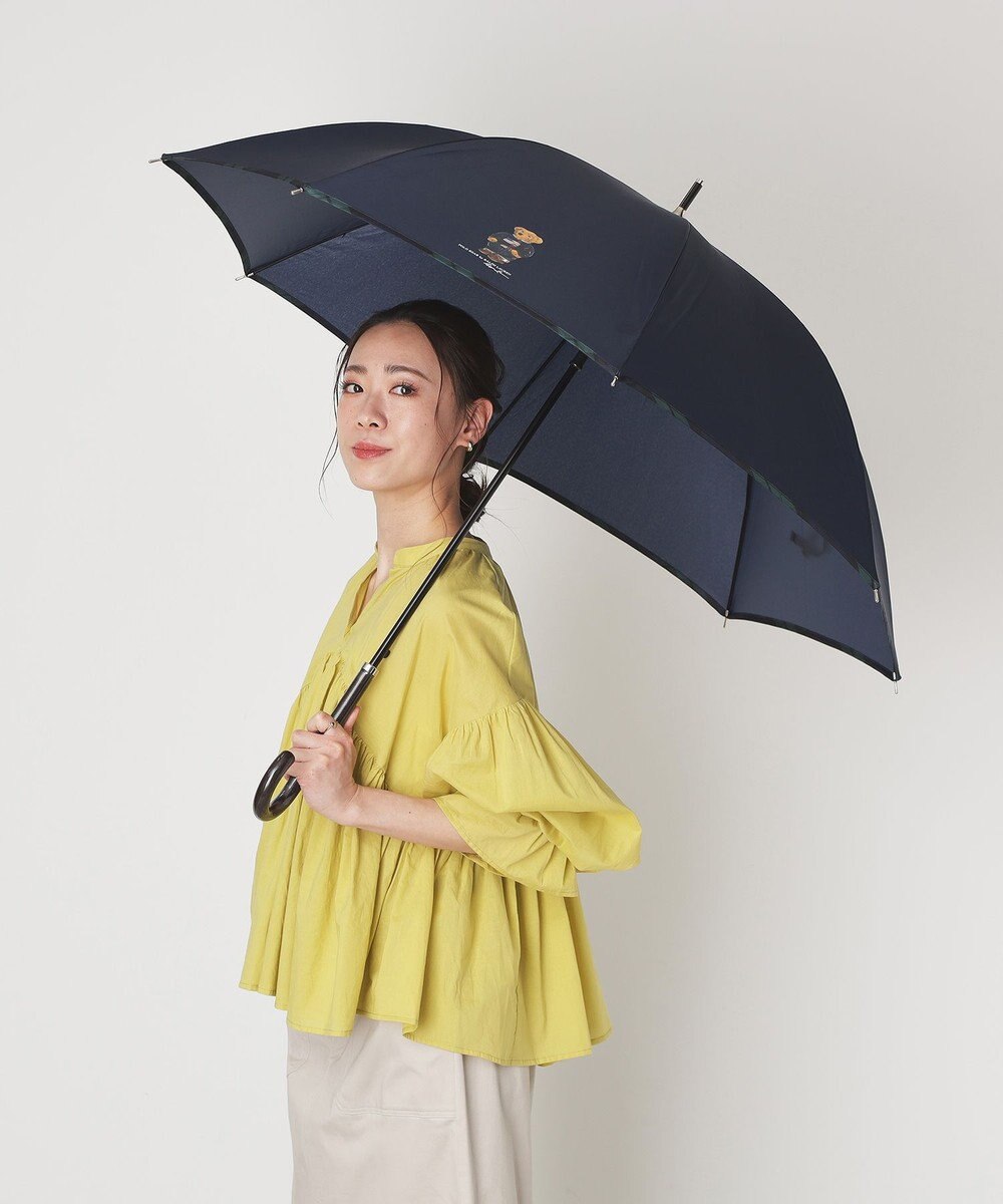 MOONBAT 【WEB限定】POLO RALPH LAUREN（ポロ ラルフローレン）ポロベア×チェックパイピング 無地 FLAG BEAR 長傘 8本骨 