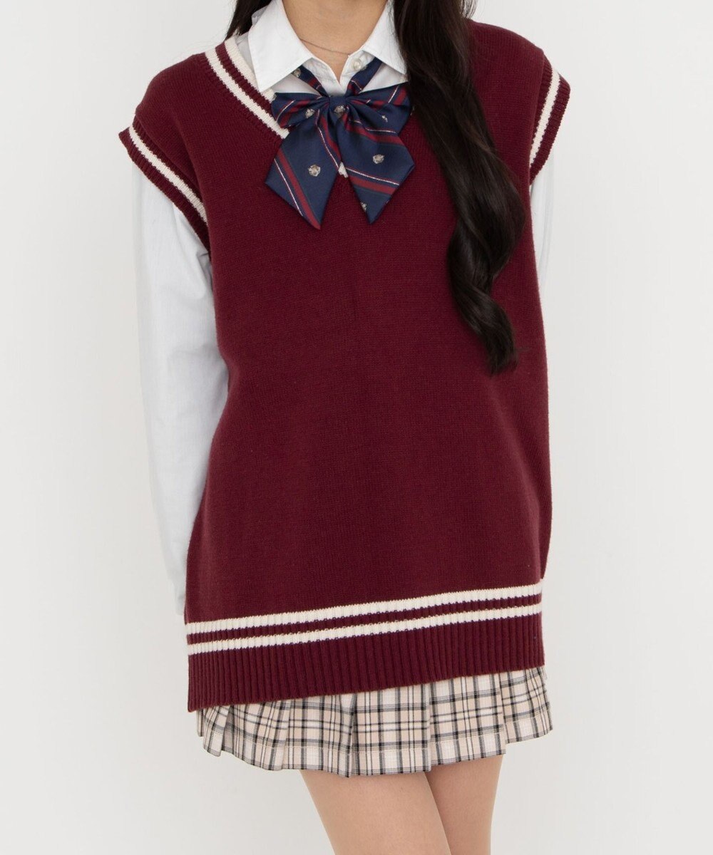 WEGO 【SCHOOLITEM】ラインスクールニットベスト 