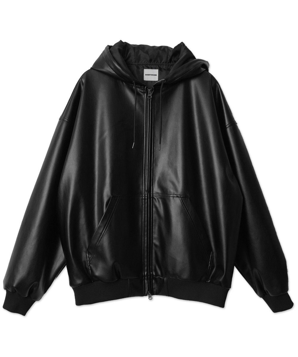 WEGO エコレザーフードブルゾン 