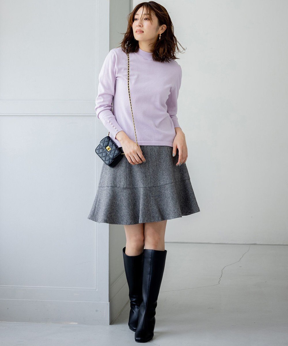 組曲 ネコアシツイードセミフレア スカート 