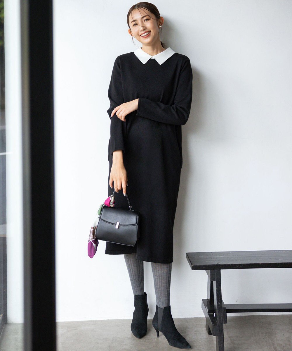 組曲 【新色追加！】Elena襟付き ニットワンピース 