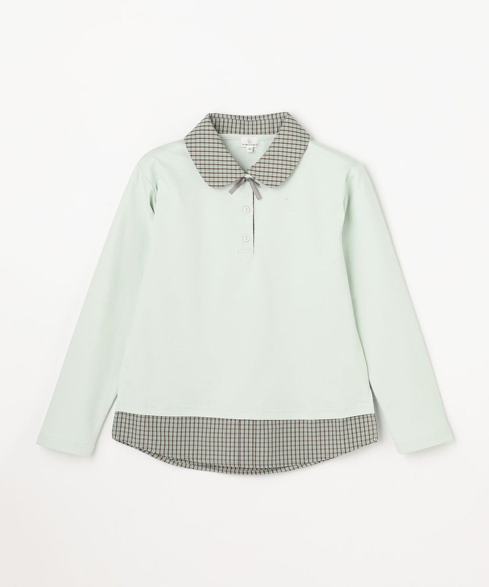 組曲 KIDS 【150-160㎝】 ミニチェック レイヤードトップス 