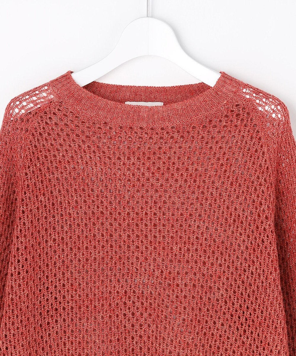 自由区 L リネンミドルゲージメッシュ ニット 