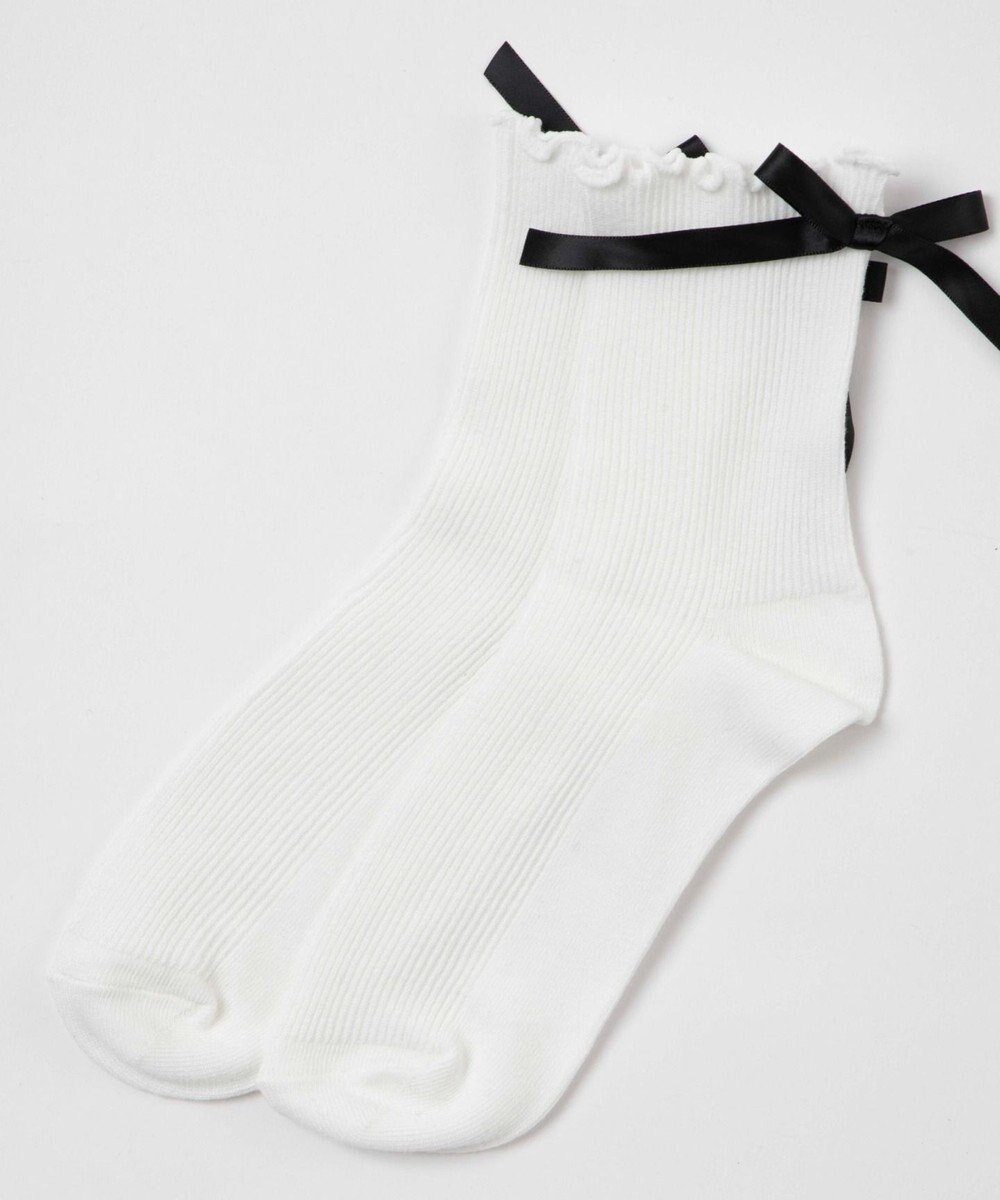 WEGO バックリボンクルーソックス 