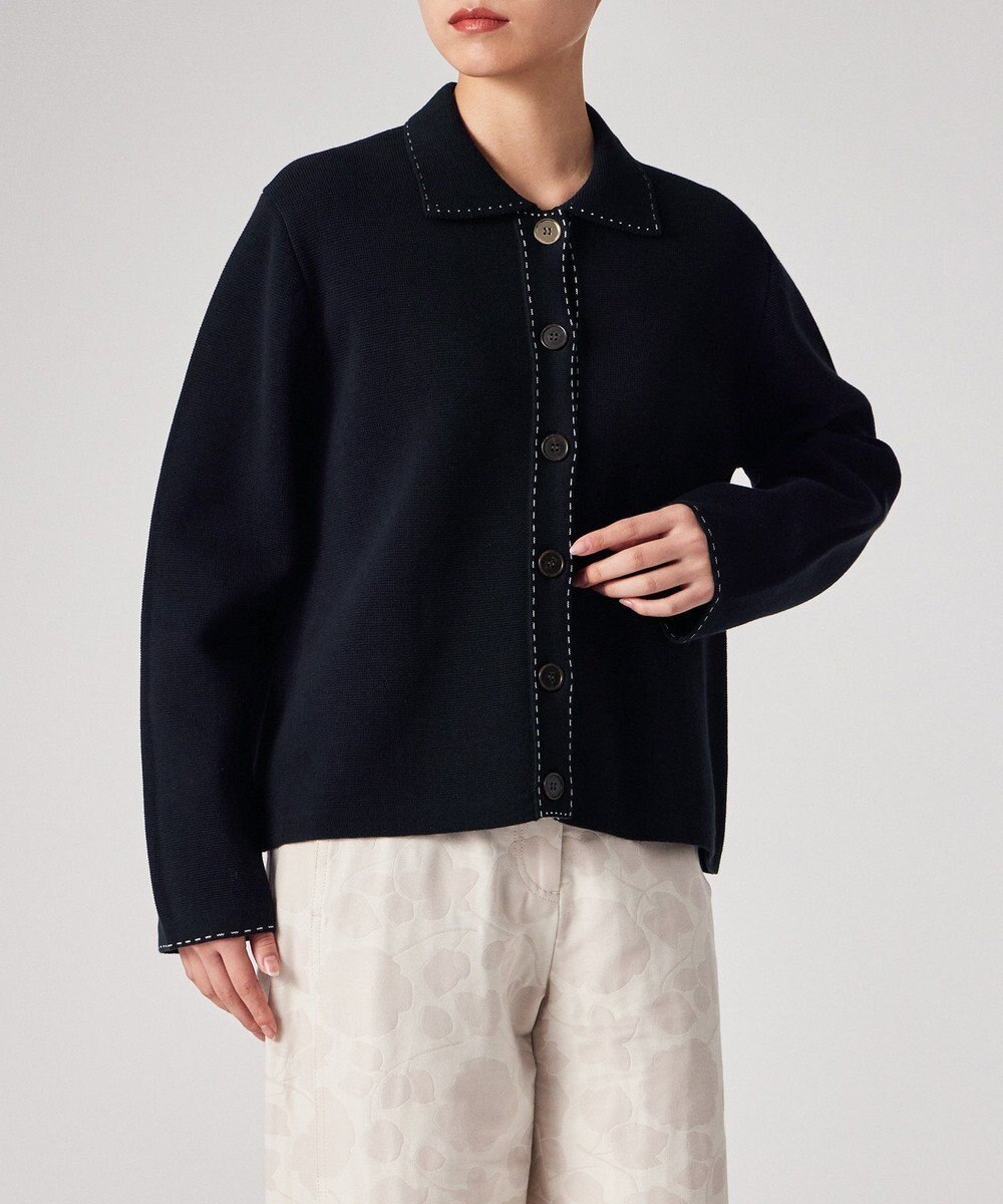 Paul Smith コントラストステッチ ミラノリブ ニットブルゾン 