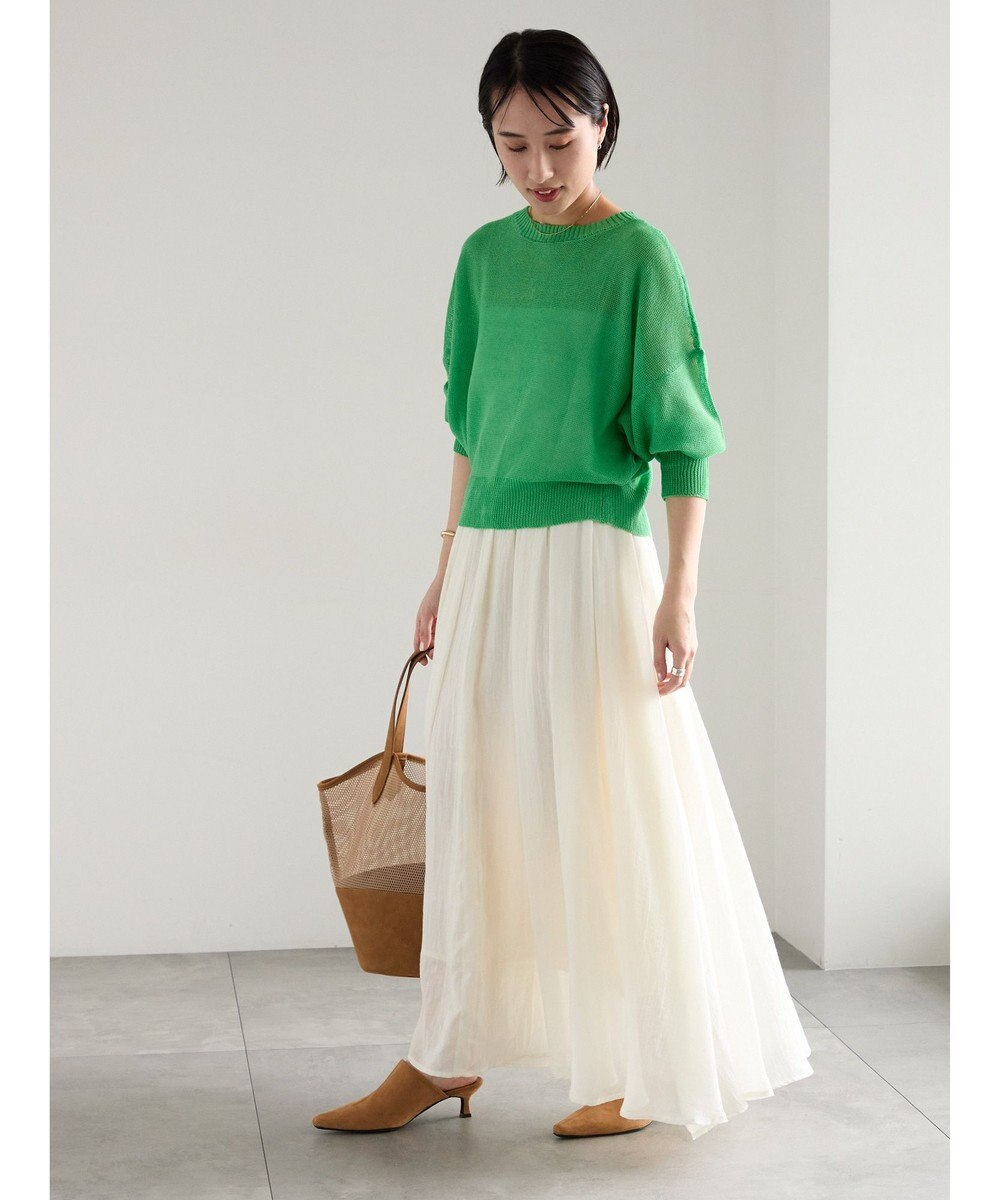 Te chichi 【WEB限定カラーあり】ペーパータッチヤーン2wayメッシュニット 