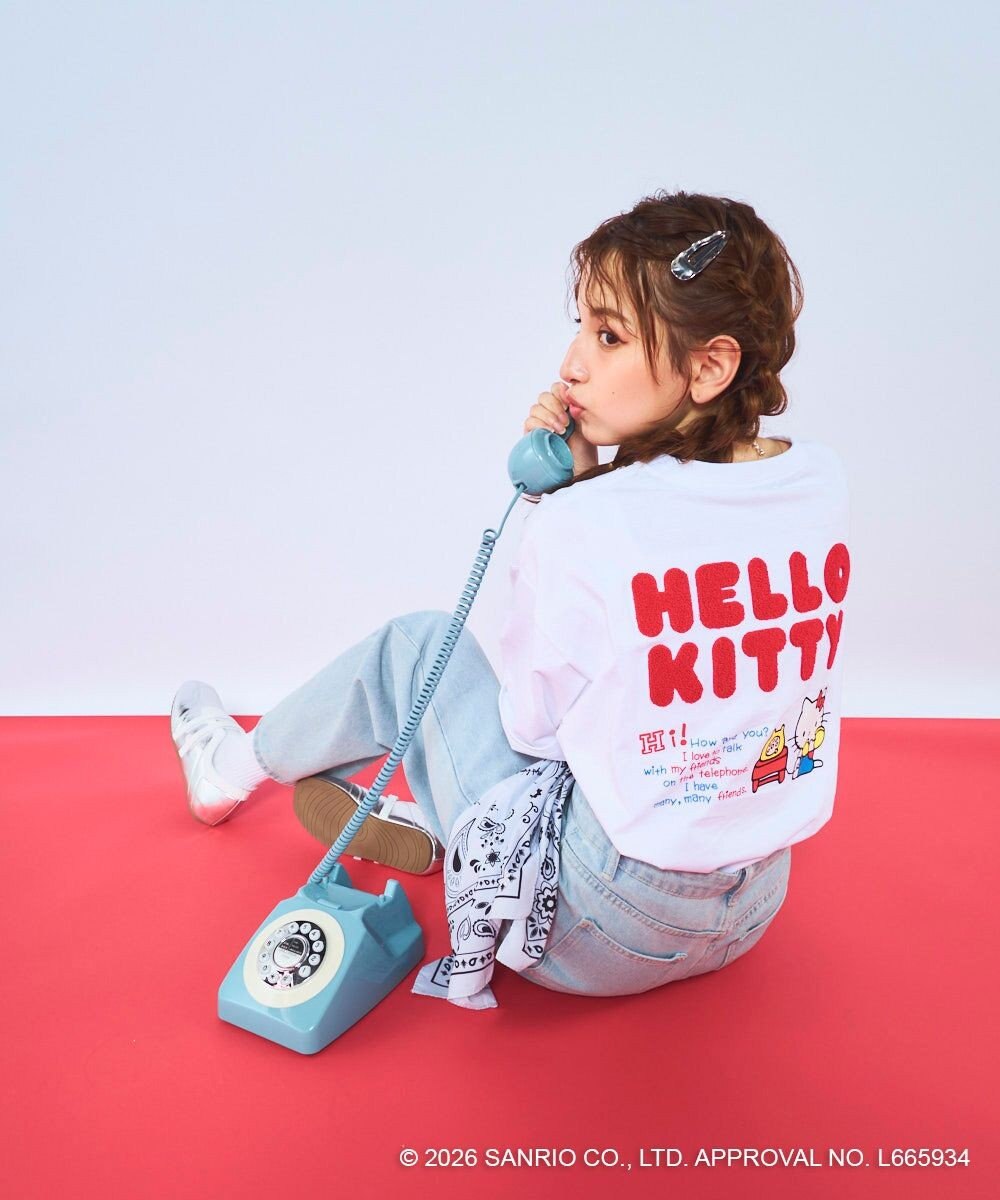 OP／FILA 【Ocean Pacific×ハローキティ】サガラ刺しゅうビッグTシャツ 