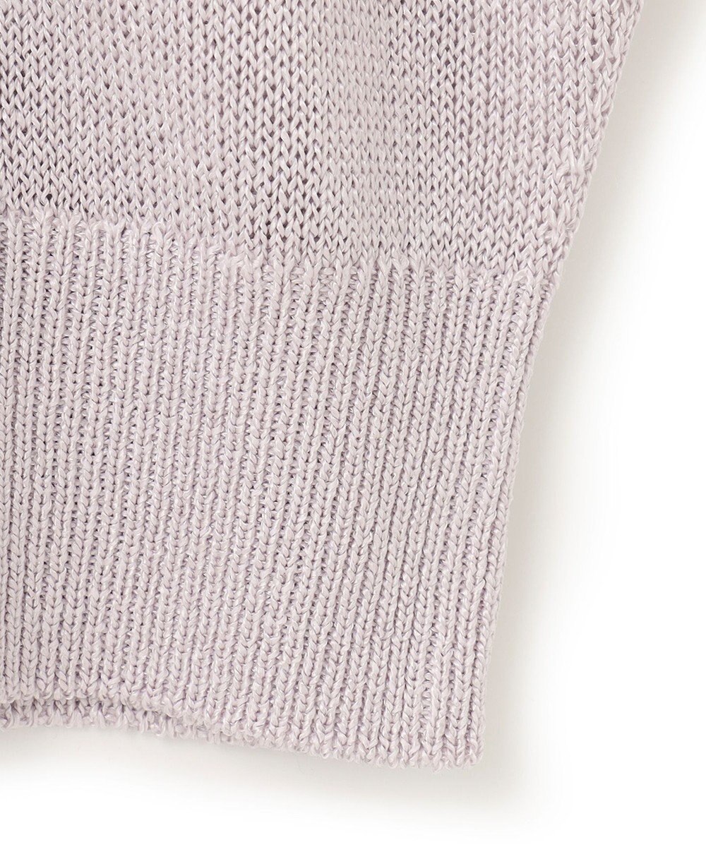 ICB L 【WEB限定カラーあり・洗える】ペーパーブレンドシャインニット 五分袖プルオーバー 