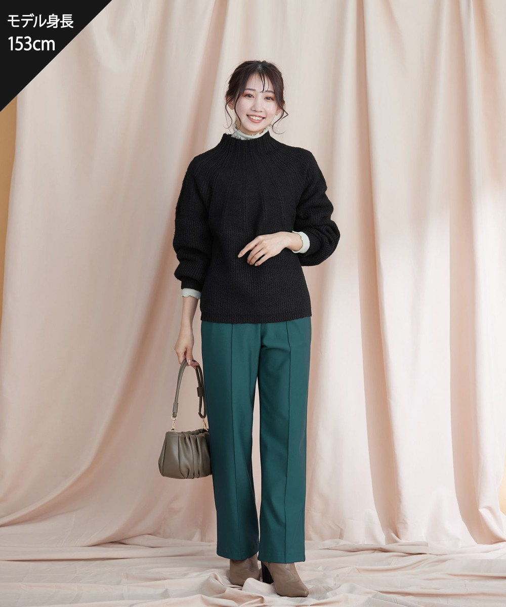 Tiaclasse 【日本製・洗える】すふれ起毛ワイドパンツ 