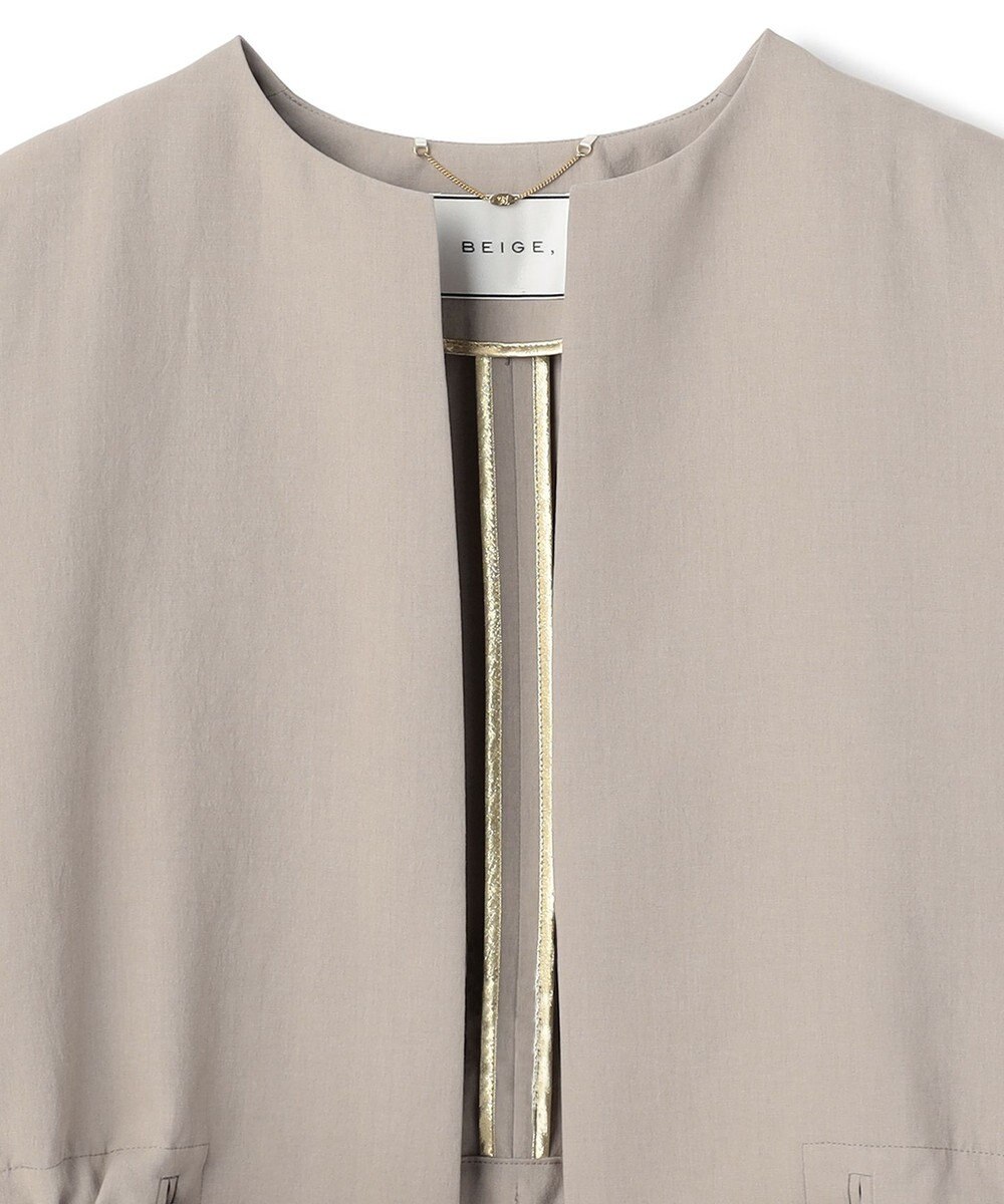 BEIGE， PORDIC / ドロスト付きノーカラージャケット 