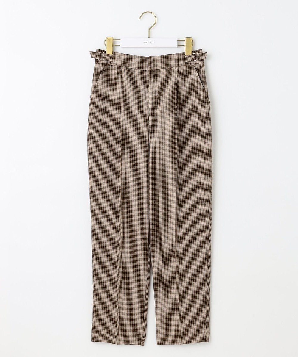 ANY SIS 【洗える】サイドバックルタックテーパード パンツ 