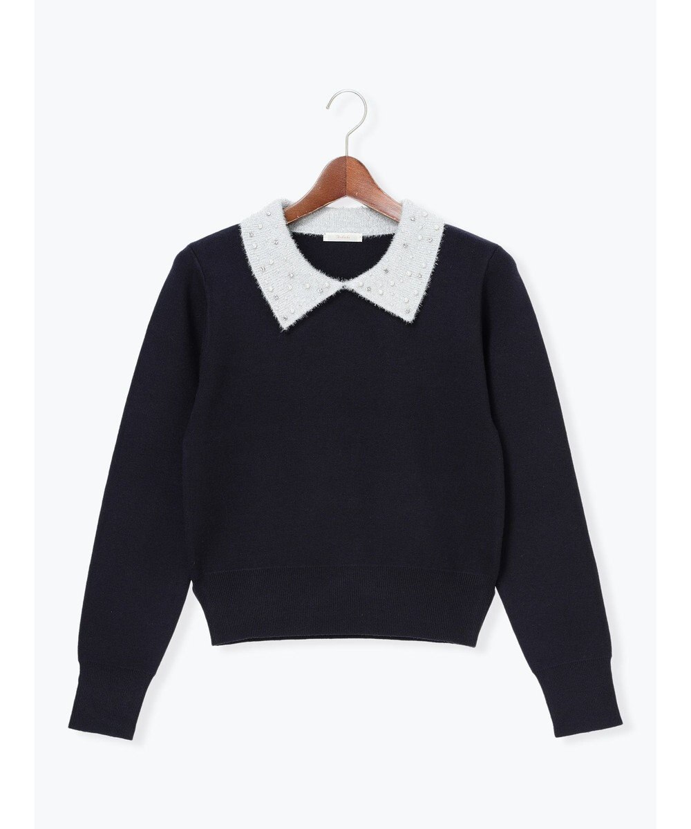 Te chichi ラメフェザーデコラカラーニット 