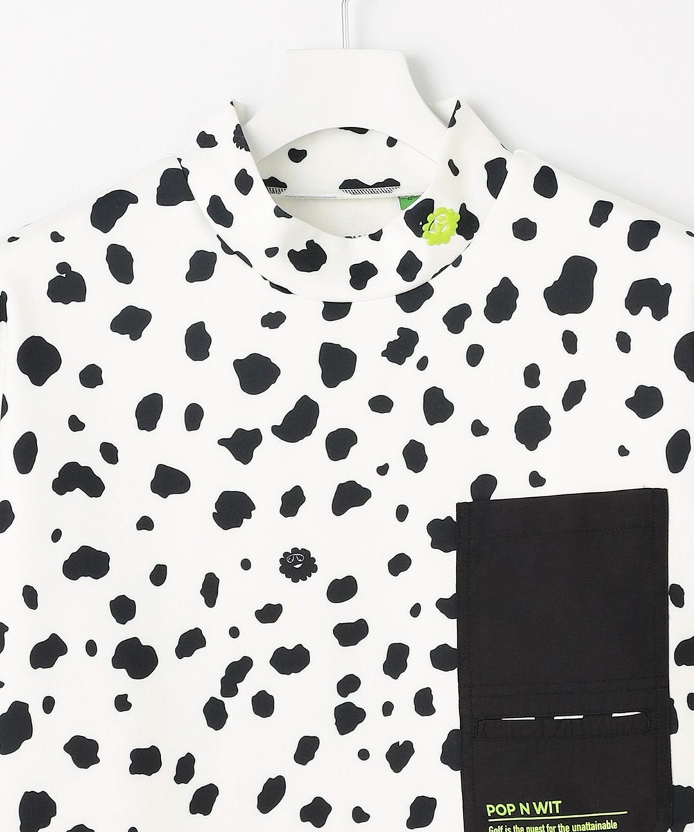 PW CIRCULUS 【MEN】スノーレオパード柄裏フリースモックネックT 