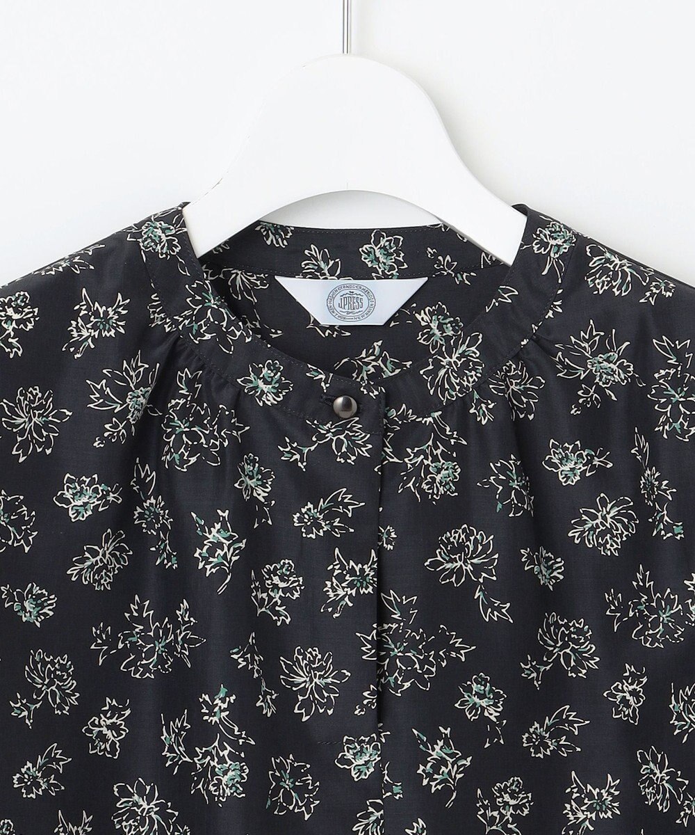 J.PRESS LADIES S 【洗える】ラインフラワープリント ブラウス 