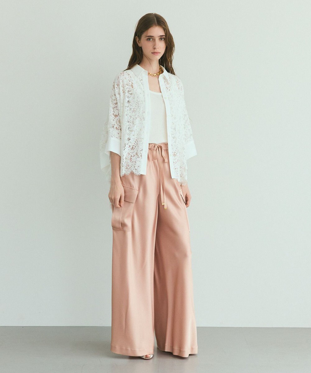 GRACE CONTINENTAL ダブルサテンイージーパンツ 