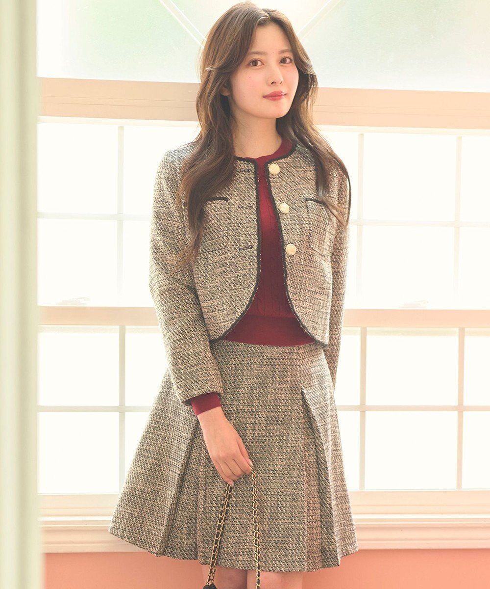 Feroux 【セットアップ対応】ツイードミニ スカート 