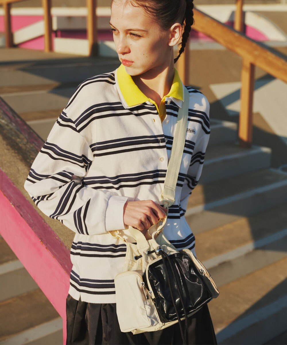 LeSportsac CONV DRAWSTRING CRSSBDY/ベージュ/ブラックシャイン/メレンゲ 