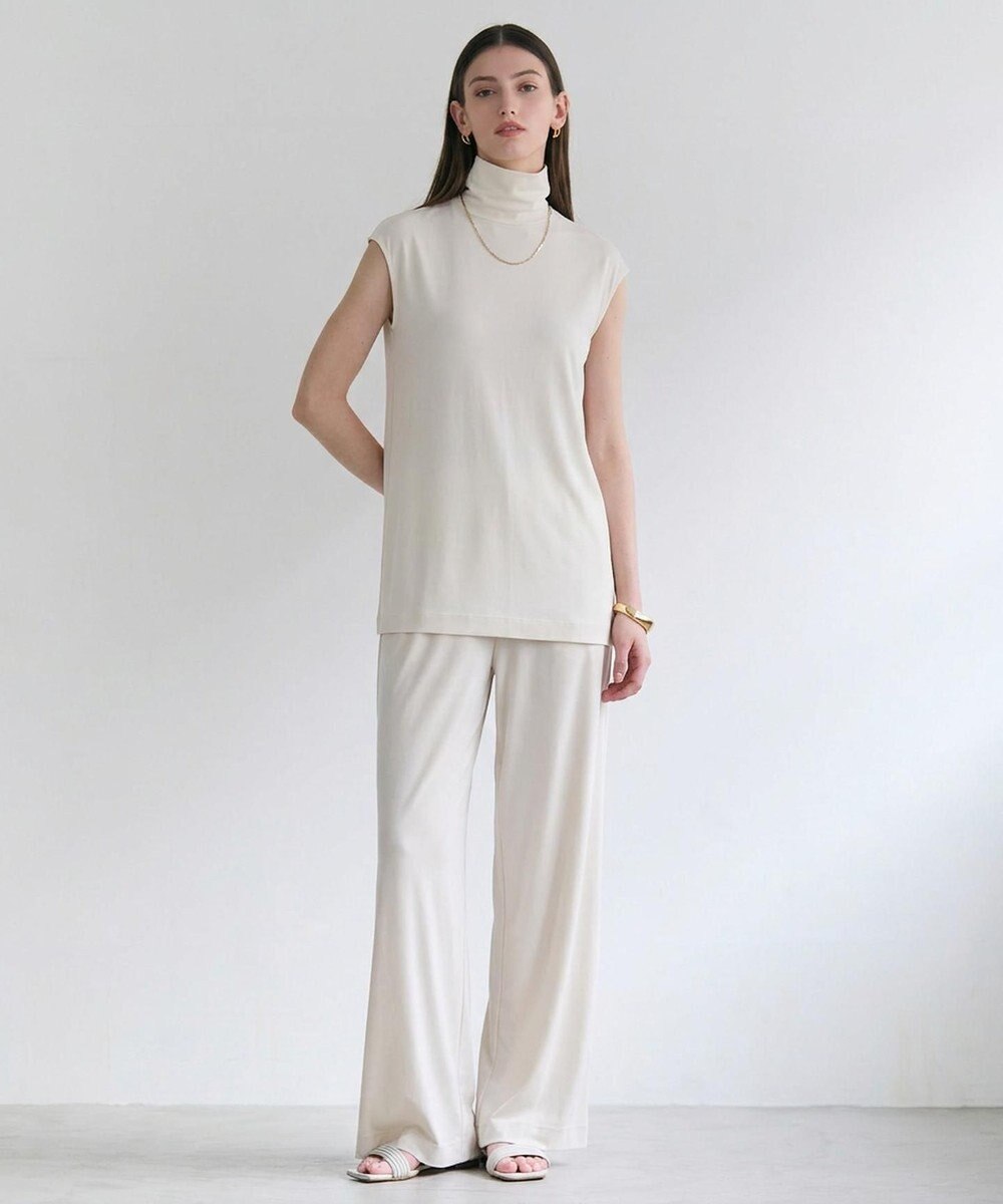 BEIGE， 【ロングセラー】MELLE / ハイストレッチ ハイネックカットソー 