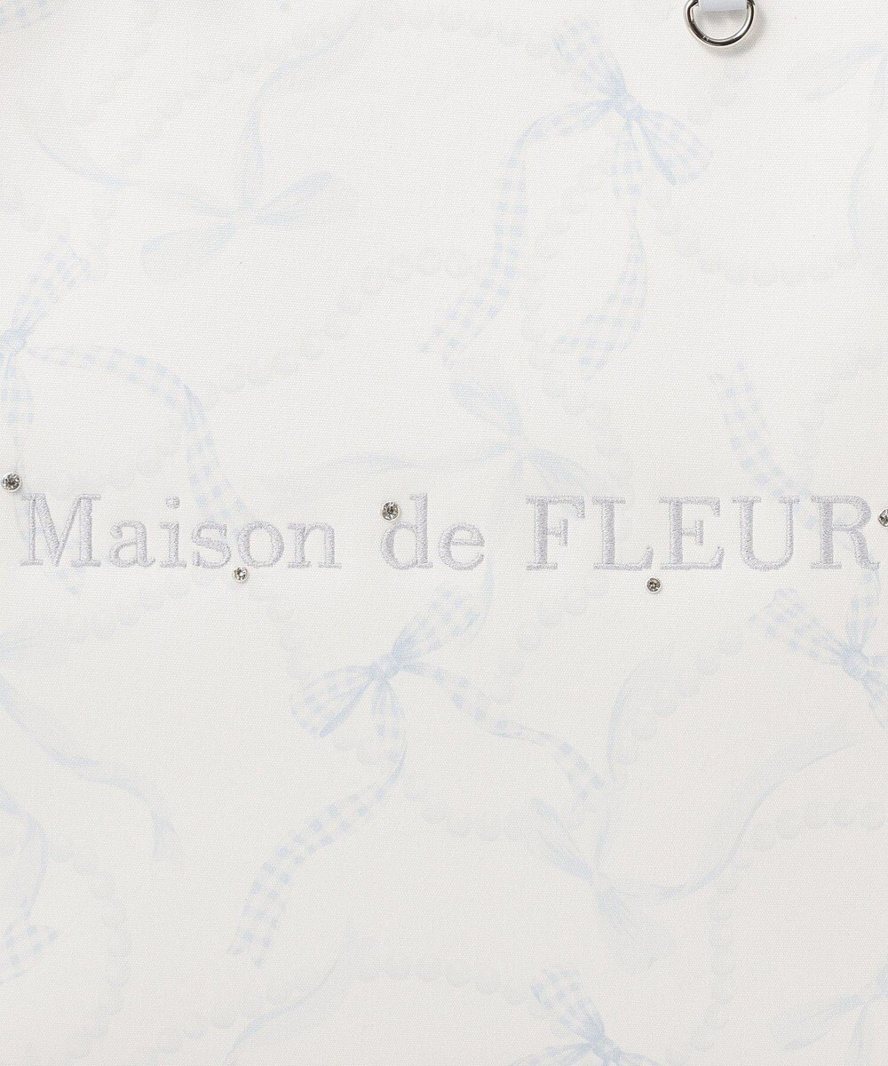 Maison de FLEUR リボンパールプリントマルチポケットトートバッグ 