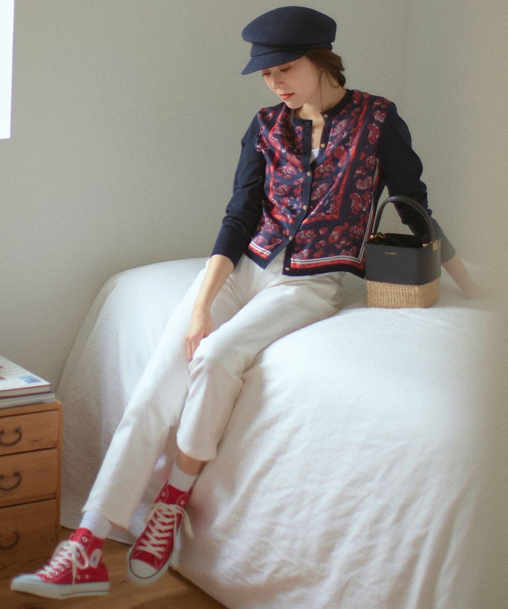 23区 L 【洗える】ニットリブ タンクトップ 