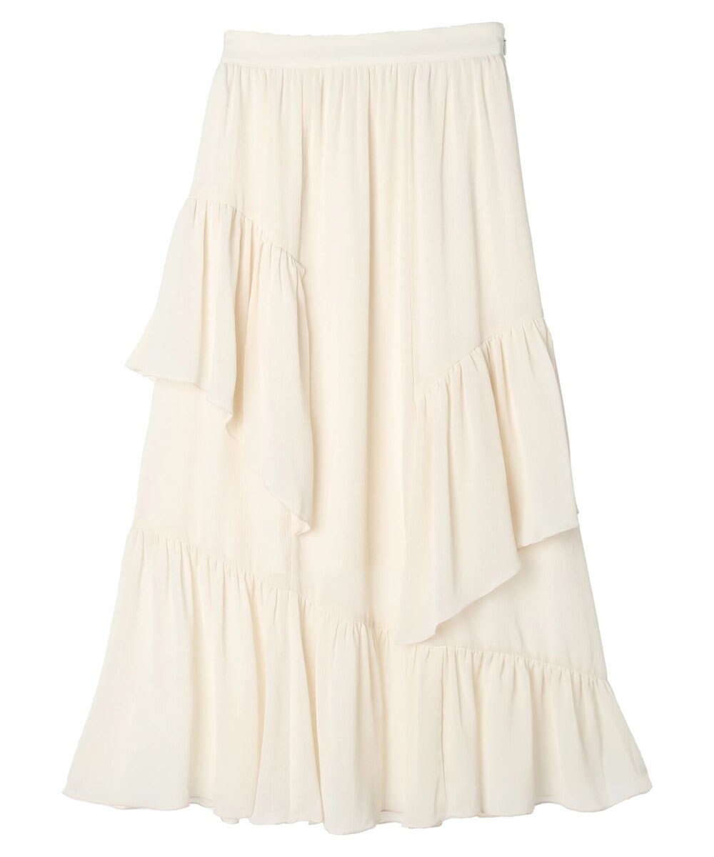 earth music&ecology シアー楊柳アシメティアードスカート 