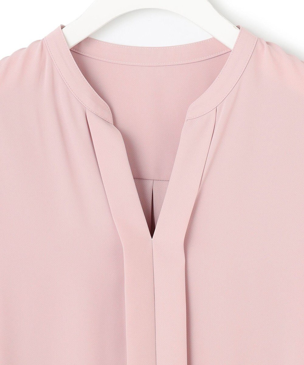 ICB L 【WEB限定・UVケア・速乾・洗える】BackSatinAmunzen キーネックブラウス 