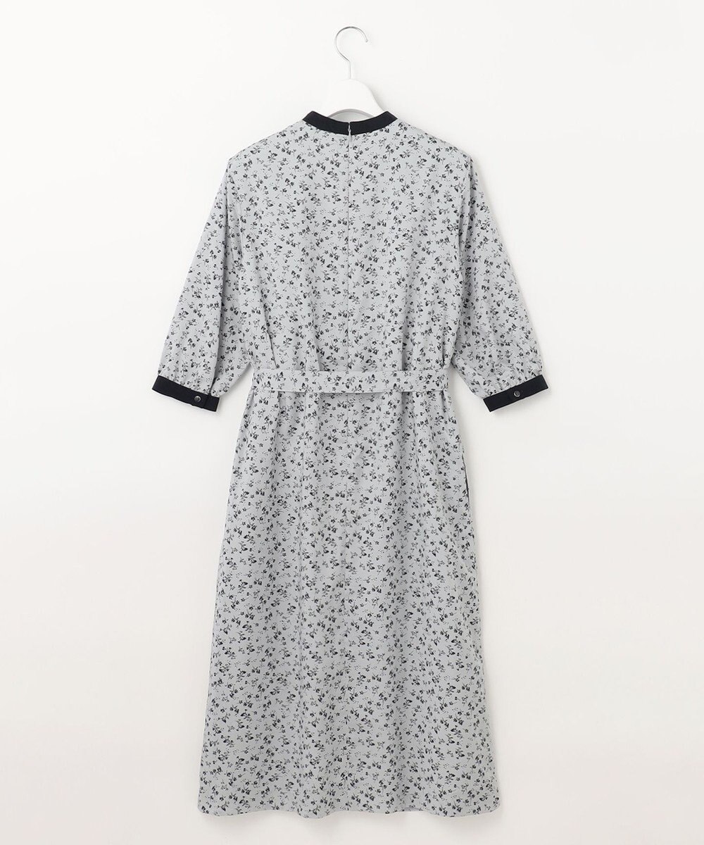 J.PRESS LADIES L 【洗える】 スパンローンフラワー バンドカラー ワンピース 