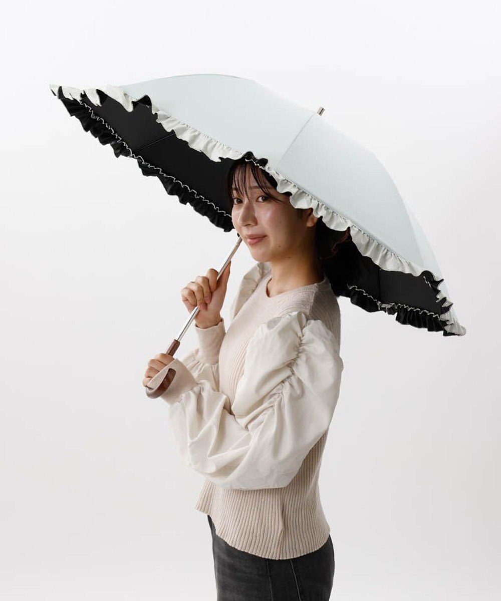 AURORA 【WEB限定】フリル晴雨兼用傘（1段スライドショート） 