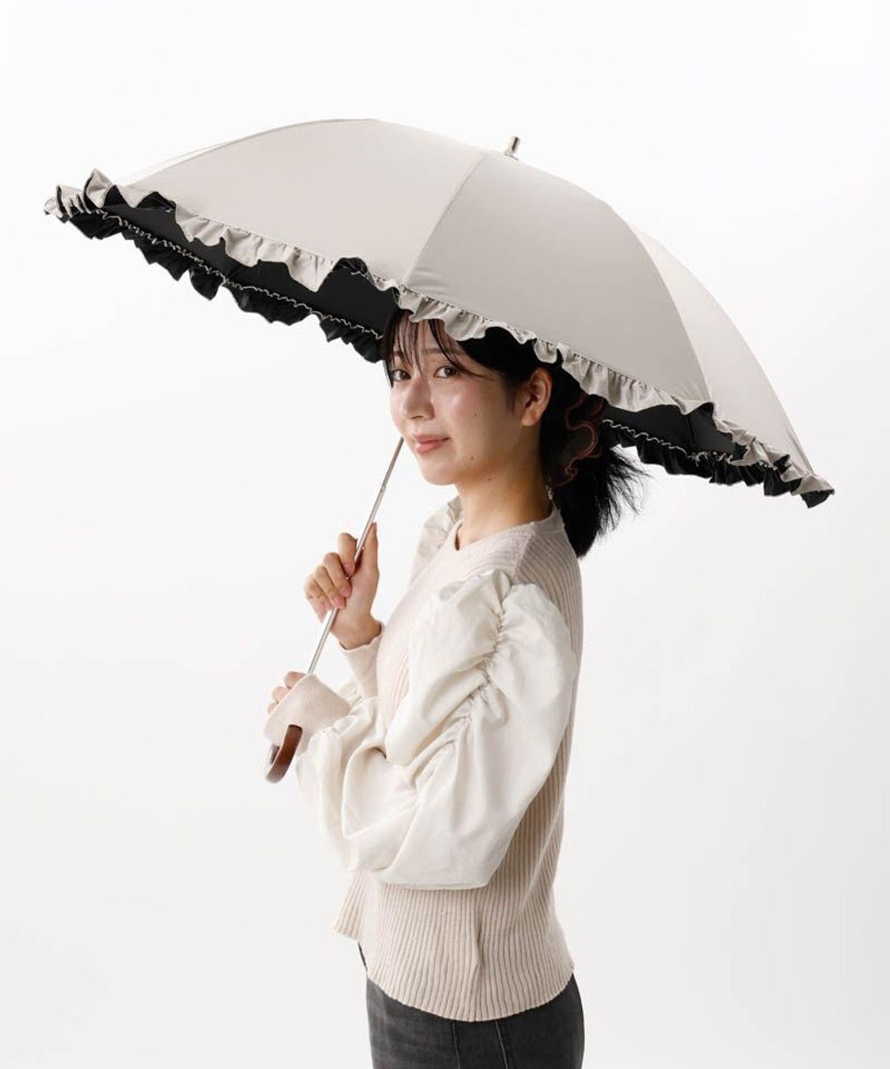 AURORA 【WEB限定】フリル晴雨兼用傘（1段スライドショート） 