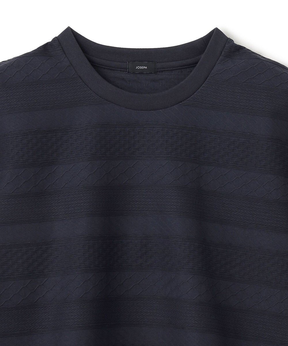 JOSEPH HOMME ジャガードボーダー　クルーネックTシャツ 