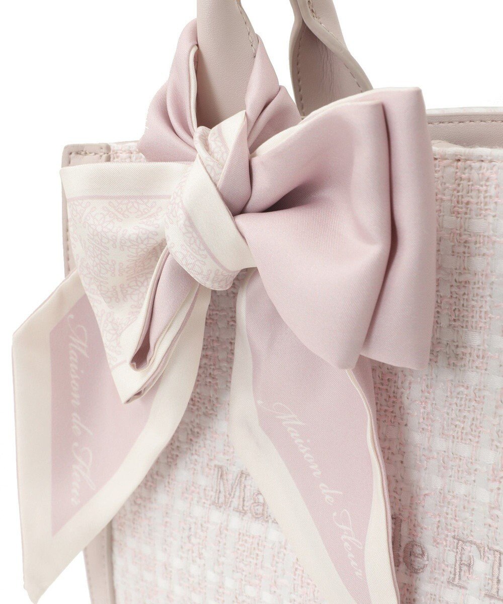 Maison de FLEUR スカーフ付きツイード2Wayトートバッグ 