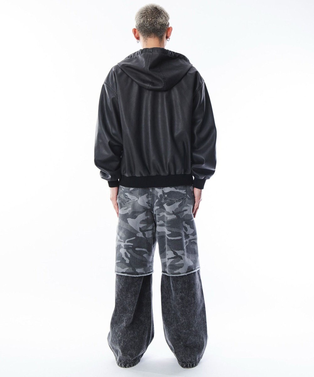 WEGO 【ユニセックス着用ITEM】PUフードブルゾン 