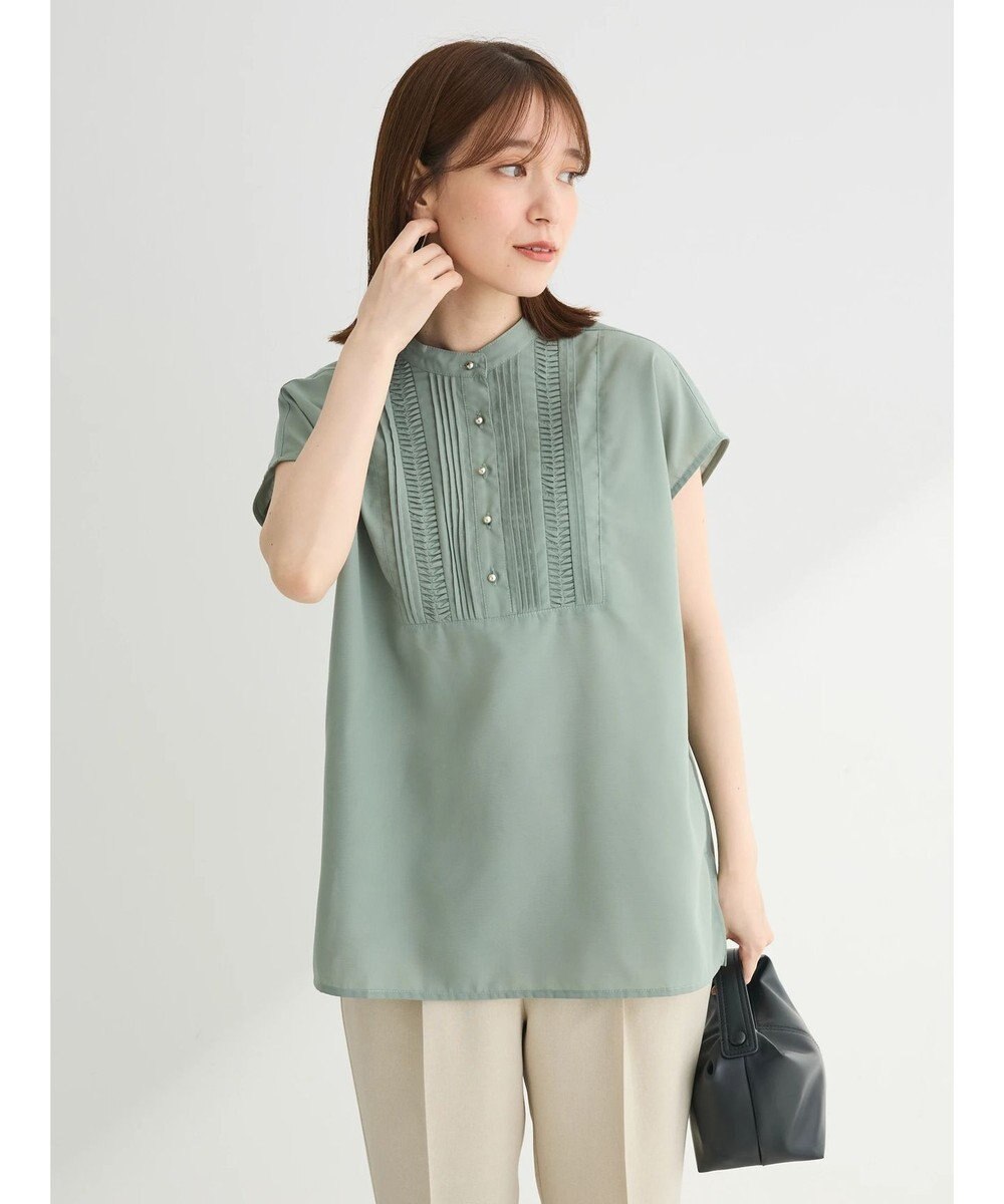 Green Parks ・ＥＬＥＮＣＡＲＥ　ＤＵＥ　ピンタックフレンチブラウス 