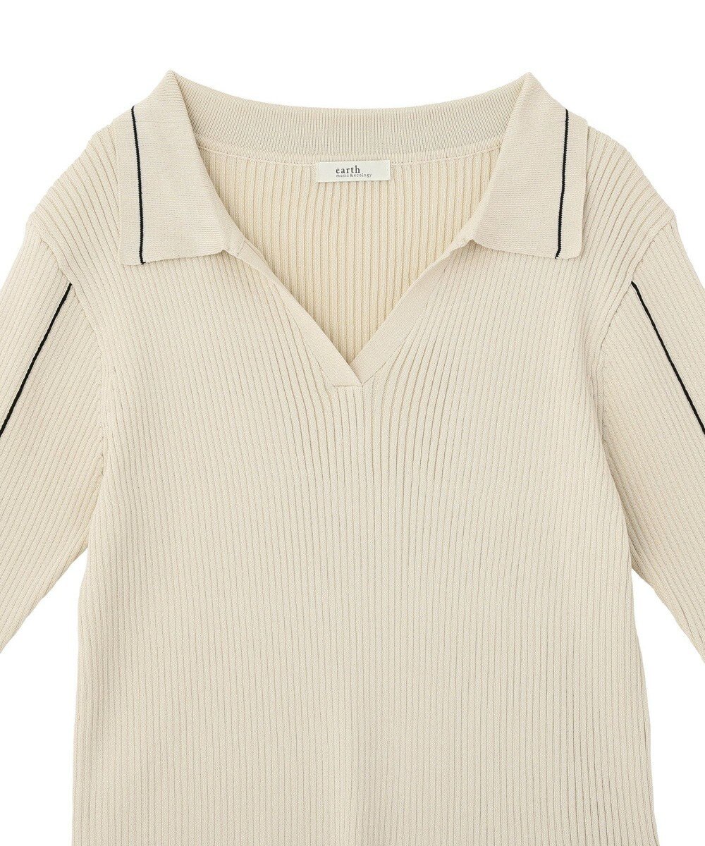 earth music&ecology ラインカラーポロニット 