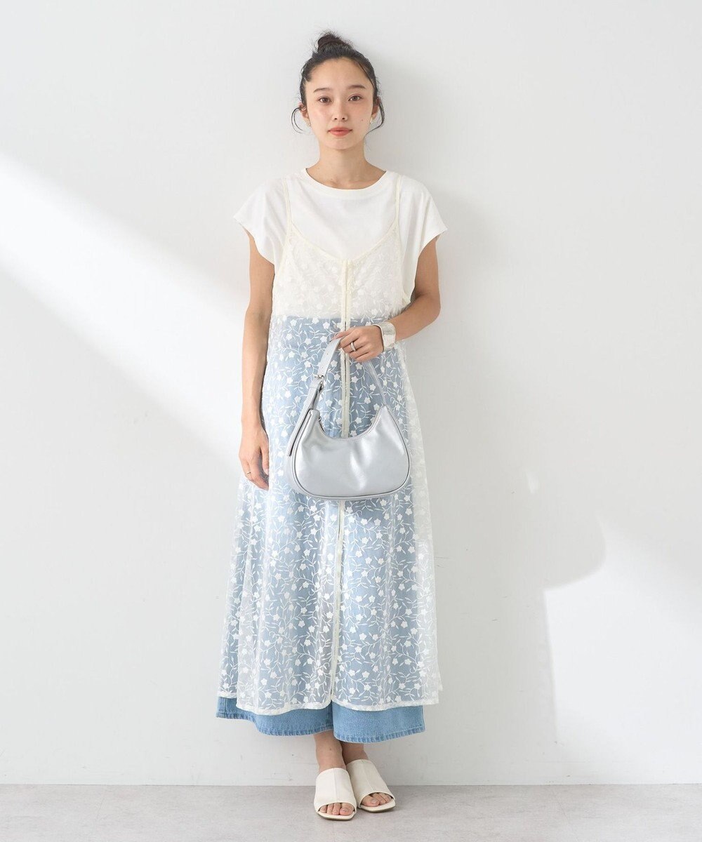 earth music&ecology チュールレースレイヤードキャミドレ 