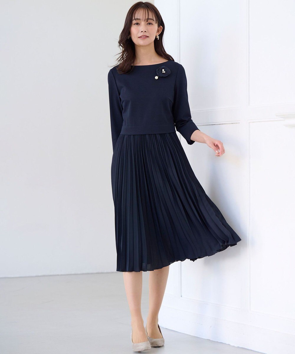 組曲 【KUMIKYOKU NAVY】ジャージーコンビプリーツ ワンピース 
