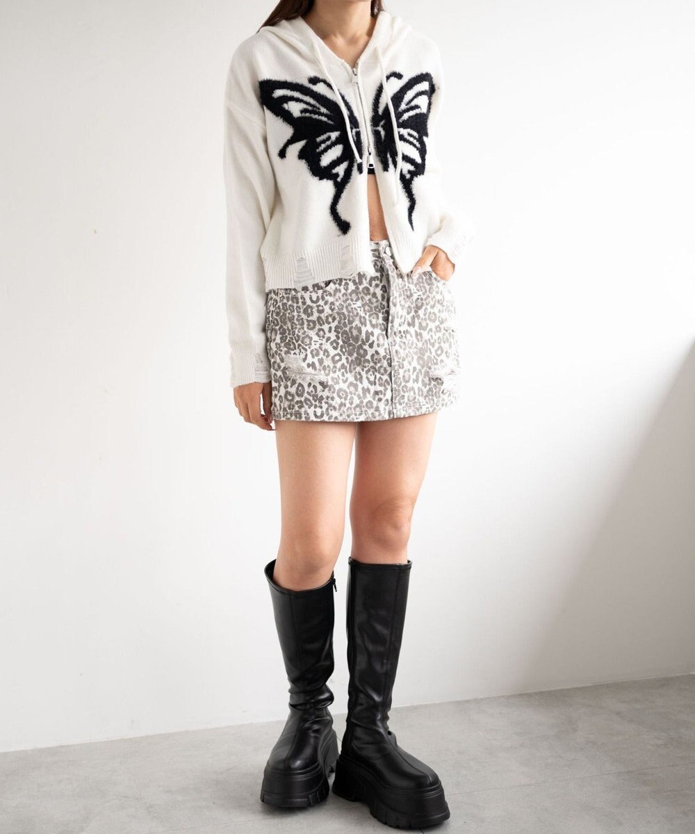 WEGO バタフライWジップシャギーパーカー 