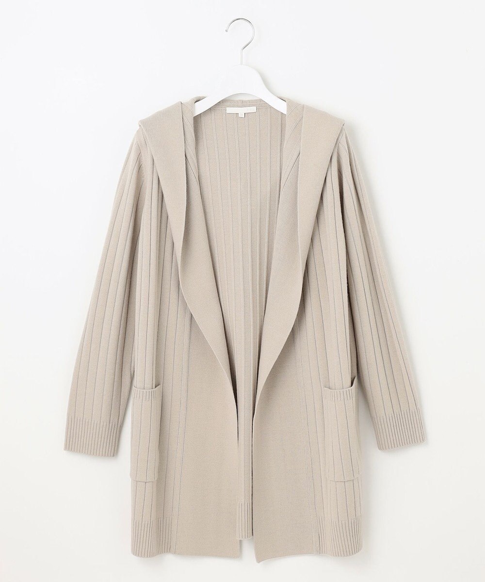 自由区 S 【WEB限定・洗える】ウールミックス フード付きカーディガン 