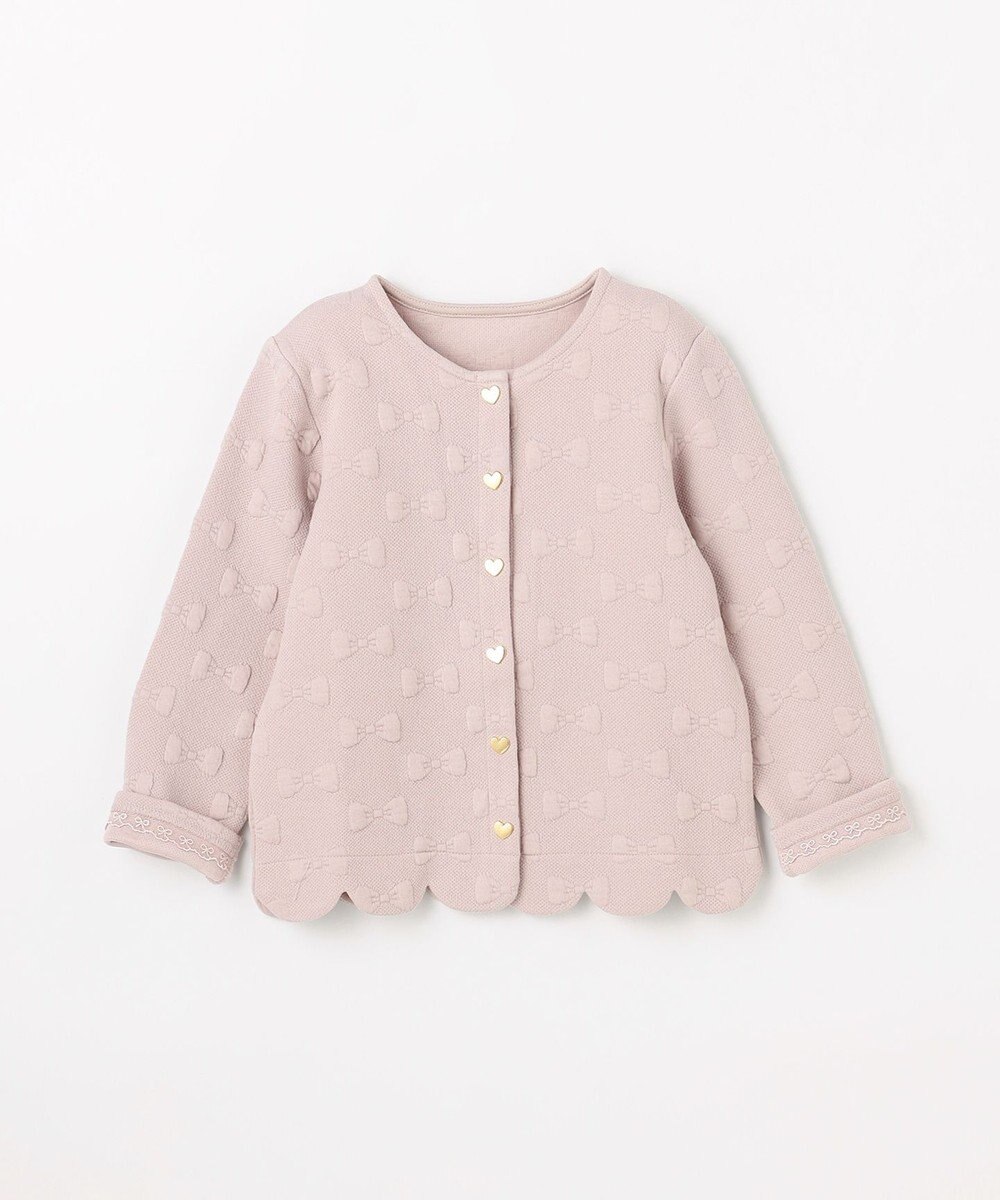 ANY KIDS リボン ジャガード カーディガン 